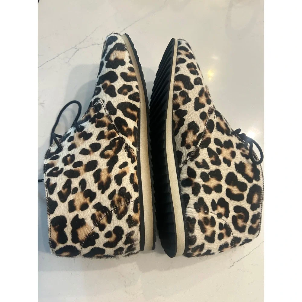 Boden Desert Boots Leopard Print Calf Hair Lace Up Chukka 611387 A0423-39 Ankle